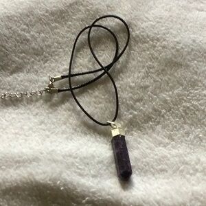 Elegant dark Purple lepidolite Pendant Necklace